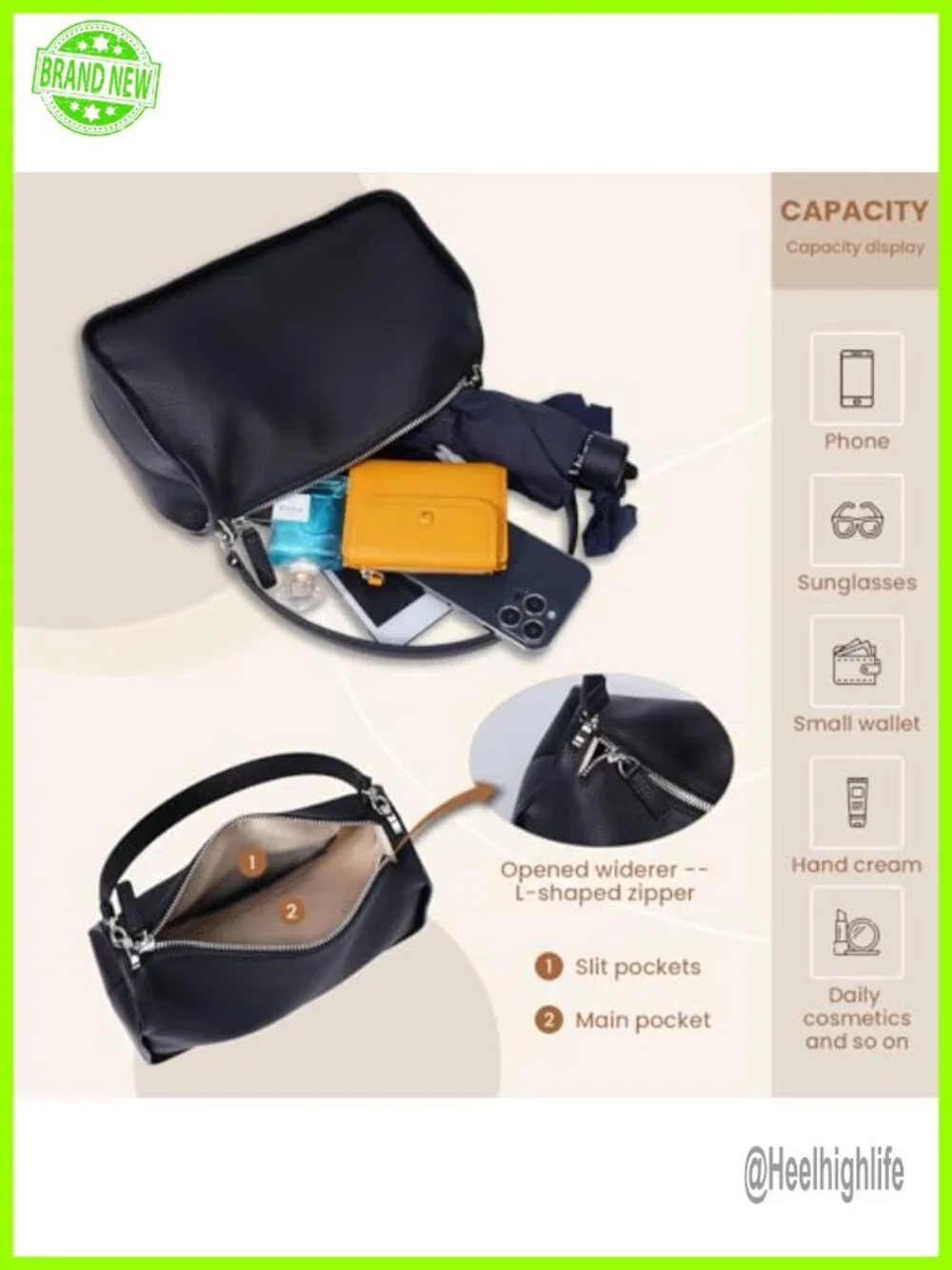 Genuine Leather Hobo Bag Crossbody Shoulder Bag Purse
